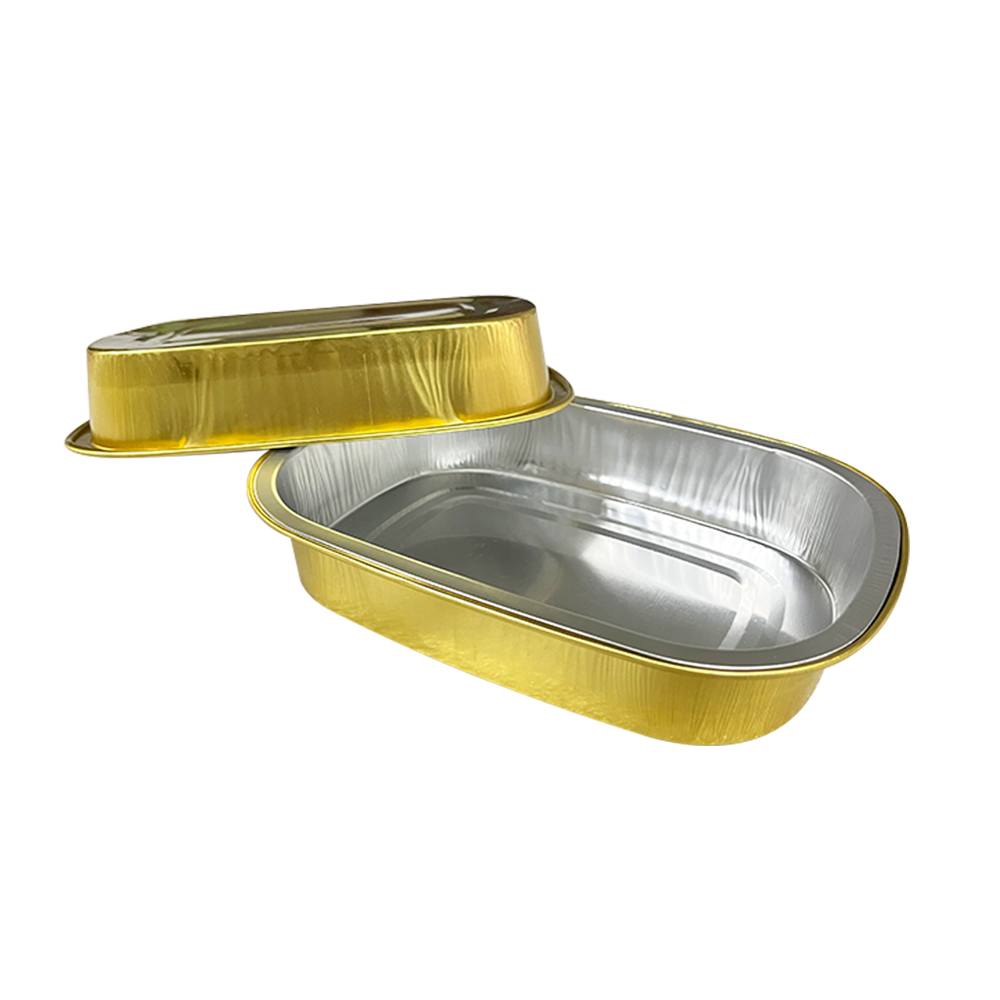 Big Capacity Recyclable Roasting Take Away Disposable Pan Smoothwall Round Aluminum Foil Container with Alu 